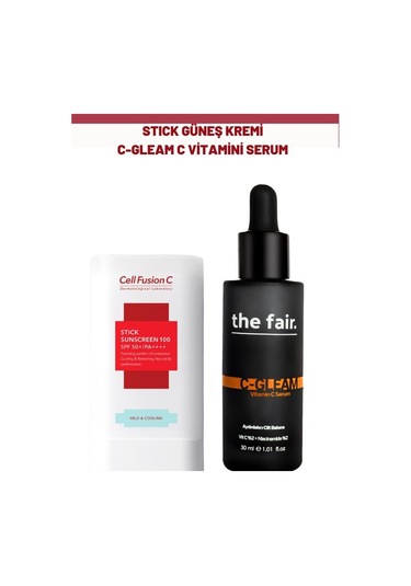 Cell Fusion C Stick Güneş Kremi SPF50+ 19 G + The Fair Vitamin C Serum 30 ML