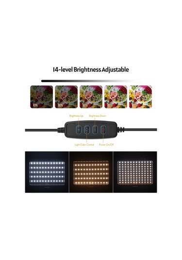 Fastbuy Usb Led Işık Seti, 3200k-5600k, 14 Seviye Parlaklık, 148cm Ayarlanabilir Tripod, 5 Renk Filtre, Soğuk Ayaklı Genişlet