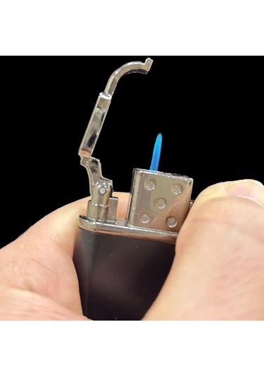 Siyah Pürmüzlü Gazlı Metal Çakmak 109472