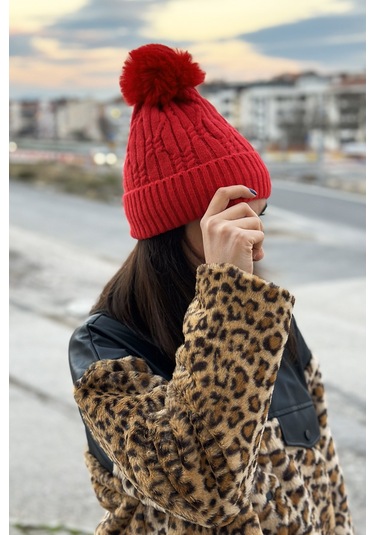 Ponpon Detay Kadın Bere Rkş-17 Bordo Bordo