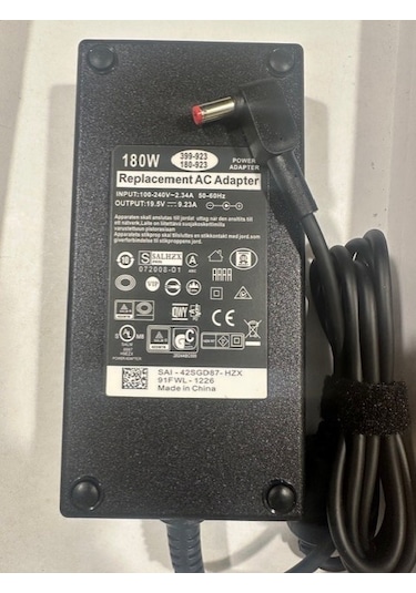 19.5 Volt 9.23 Amper 5.5 Mm 1.7 Mm Acer Uyumlu Notebook Adaptör 180 Watt Acer Uyumlu Adaptör