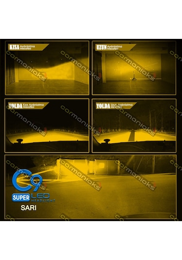 C9 Trio Üç Renk Led Xenon Far Ampulü Sarı Beyaz Gün Işığı 9400Lm 311291903