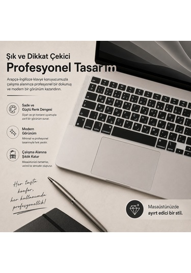 Macbook Air 15.3 İnç M2 M3 M4 M5 A2941 A3114 A3241 A3448 Uyumlu Arapça İngilizce Q Klavye Koruyucu Diğer