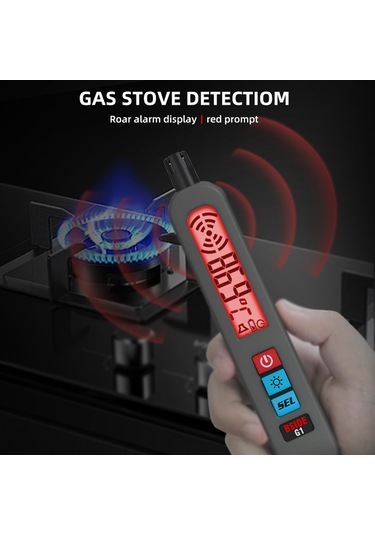 Kosona Endüstriyel Yakıcı Gaz Tespit Cihazı - Sıcaklık Ölçüm, Ses/ışık/titreşim Alarmı, Lcd Ekran, 3.7v Li-pil İle El Tipi Algılayıcı