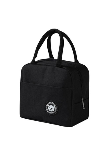 Siyah 1 Adet Soğutucu Çanta Seyahat Öğle Yemeği Kutusu Çantası Siyah