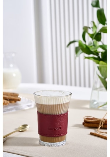 Karaca  Leather Cool Touch Latte Bardağı 210 Ml Kırmızı