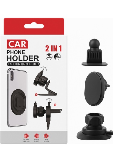 Araç İçi Telefon Tutucu Mıknatıslı Peteğe Yapışan Özellikli Siyah