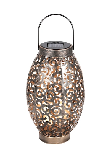 Ximistore9 Güneş Enerjili Led Zırh Feneri, Açık Desenli Fener, Dış Mekan Bahçe Dekorasyonu, Otomatik Açılan Asma/sabitleme Işığı