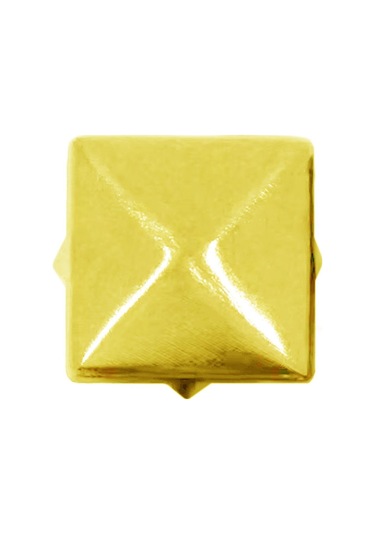 Süs Tırnaklı Altın Renk Çakma Kare Piramit 7 Mm 20 Adet Metal Trok