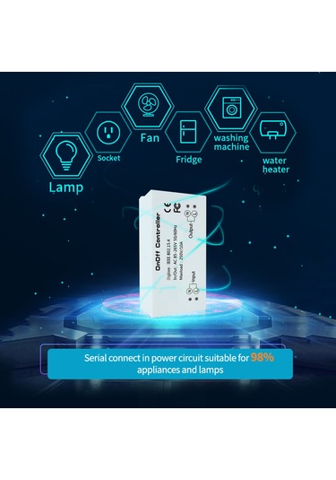 Teltree Zigbee Akıllı Anahtar, App İle Uzaktan Kontrol, Alexa Ses Komutu, Zamanlayıcı Fonksiyonu, Beyaz Abs, 250v/10a 1-gang