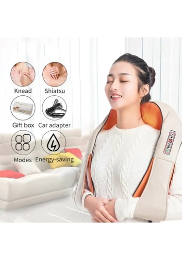 Darbeli Boyun - Omuz Masaj Şalı 4741 Açık Mavi