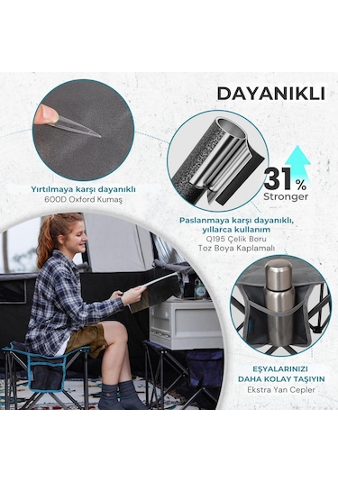 Fundango Cozy Stool Plus Ultra Konforlu Destekli Katlanır Tabure Grey Gri