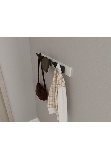 Hepsi3boyutlu Modern Duvar & Kapı Kanca Askılık - 5 Adet Siyah Kanca Askılık - Model No : 5 Siyah