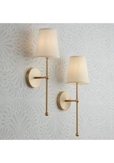 Modern Tasarım Duvar Ledli Pilli Aplik Tak Çalıştır Eskitme Gold Sarı