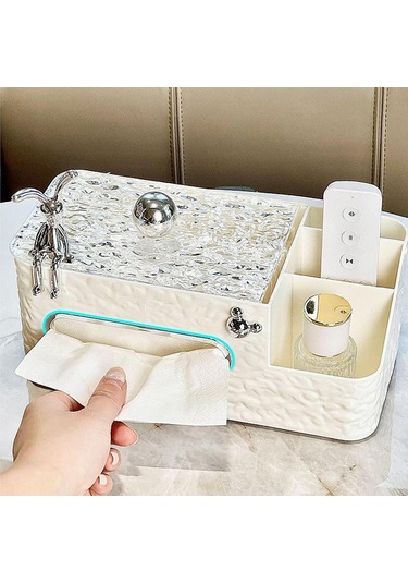 Suntek Banyo Oturma Odası Ofis Için Doku Kutusu Kapağı Yüz Tutucu Beyaz