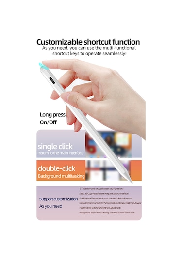 Gajeena İpad Stylus Kalemi 2018+ Model Uyumlu - Manyetik/type-c Şarj, 11 Saat Kullanim Süresi, Anti Yanlis Dokunma, Özelleştirilebilir Kısayollar