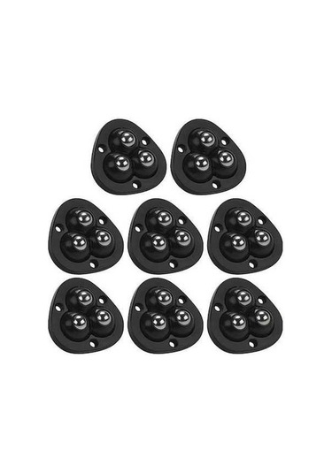 Novahub Siyah 8 Adet Kendinden Yapışkanlı Mini Tekerlek - Kolay Kayma Ve 360 Derece Dönüş - Mutfak Aletleri Ve Eşyalar İçin/ Siyah
