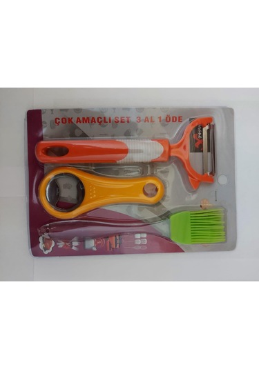 3 Parça Kapak Açıcı Yumurta Fırçası Ve Soyacak Set Mutfak Gereci