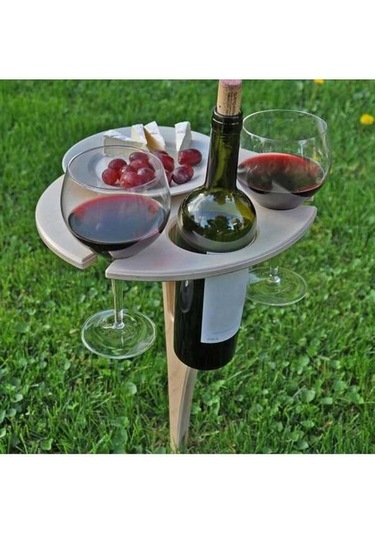 Novahub Ahşap Çim Katlanır Şarap Rafı Takılmış Şarap Rafı Açık Piknik Şarap Rafı Katlanır Masa, Boyut:20 Cm, Küçük Ve Pratik Çok Renkli