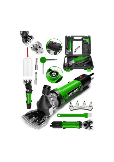 Dragro Alman Drg-4200w Devir Ayarli Bakir Sargili Çelik Şanzuman Koyun Keçi Kirkma Makinesi + 1 Üst Bıçaky