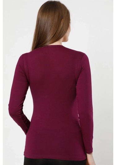 Giyim Bayan Uzun Kol Body Mor Mor