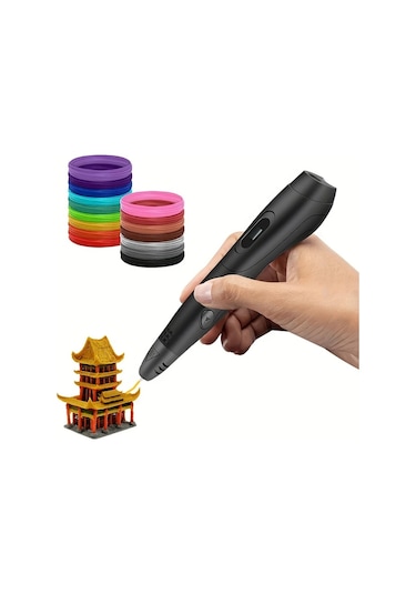 Xuweiwei 06a Plus 3d Yazıcı Kalemi Siyah 12 Renk Pla Filament 2377 Cm Taşınabilir Çanta Yanmaz Kapak Çizim Defteri Şeffaf Pano Usb Kablosu Mavi Çanta