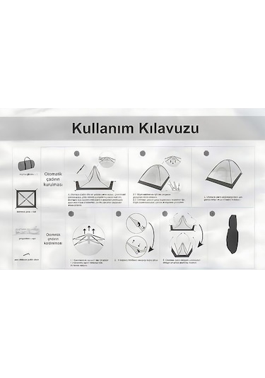 4 Kişilik Otomatik Çadır Çok Renkli