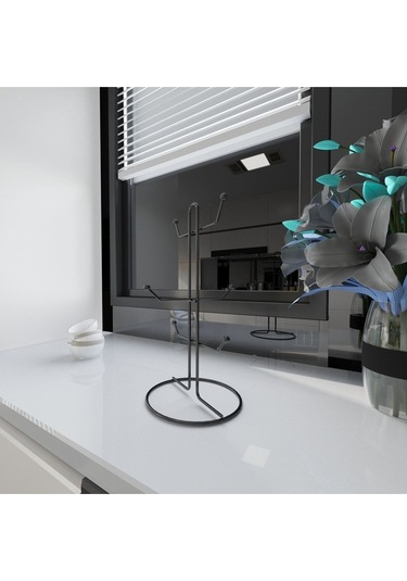 Suntel Tezgah Üstü Kupa Bardak Askılığı Mat Siyah