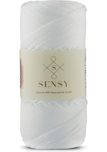 1.5 Mm - 100 Gr Polyester Makrome Ipi Beyaz 150 M Polyester Makrome Ip Supla Ip Ve Çanta Ipliği