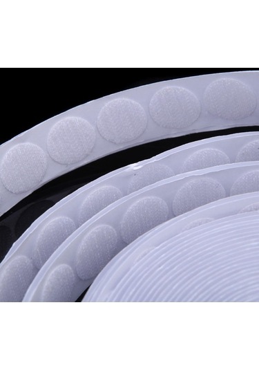 Pazly 500 Adet 20mm Beyaz Noktalar Kendinden Yapışkanlı Paralar Kanca Ve Döngü