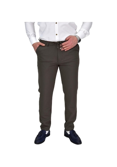 Erkek Beli Lastikli Jogger Pantolon Regular Fit Bgl-st04328 Haki