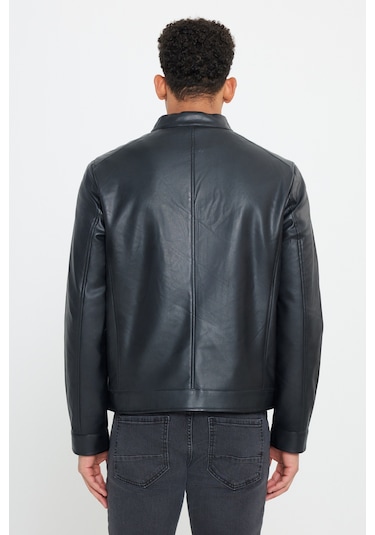 AC&Co / Altınyıldız Classics Erkek Standart Fit Normal Kesim Dik Yaka Mont - Siyah