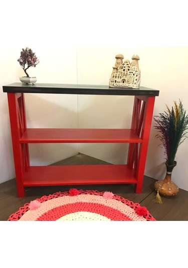 Roys Ahşap 80 Cm Kırmızı Siyah Masif Dresuar Siyah