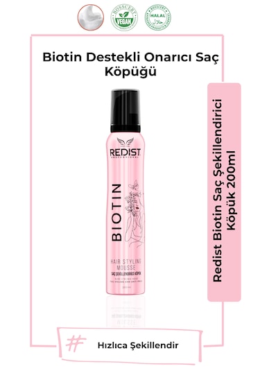 Redist Biotin Bakım + Şekillendirme Köpük Seti / İnce Telli Ve Hacimsiz Saçlar