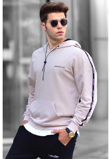 Madmext Madmext Bej Kapüşonlu Sweatshirt 4721-bej Bej