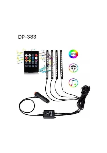 Araç İçi Ayak Altı Ses Duyarlı Şerit Led 4lü Set Renkli