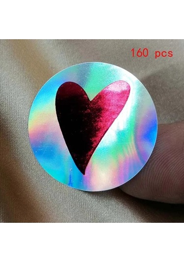 Yuvarlak Altın Kalp Yapışkanlı Etiket Sevimli Sızdırmazlık Etiket Etiket Doğum Günü Kartları Zarf Hediyeler Dekorasyon Kırtasiye 80/160 Adet Açık Gri