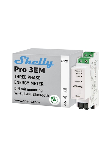 Shelly Pro 3EM 120A 3 Faz Enerji Ölçer