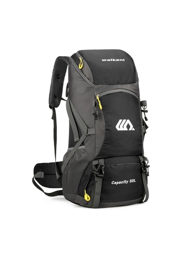 Weikani-50l Suya Dayanıklı Yürüyüş Sırt Çantası Açık Spor Sırt,siyah Siyah