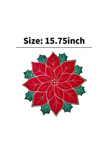 Xiaaokeji Noel İşlemeli Amerikan Servisi Aplike Atatürk Çiçeği Amerikan Servisi B Krem-beyaz Krem -Beyaz