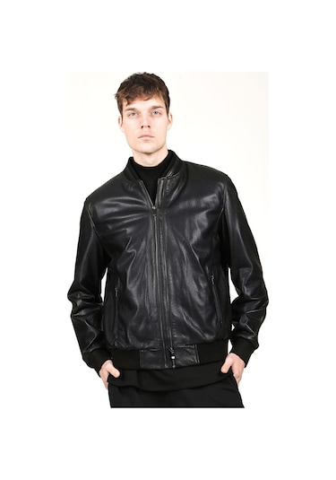 Dericlub Lucca Erkek Jumbo Kolej Hakiki Deri Mont Siyah Siyah