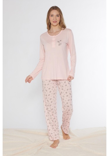 Uzun Kol Pijama Takımı Viskon Alperi 790-77 SOMON