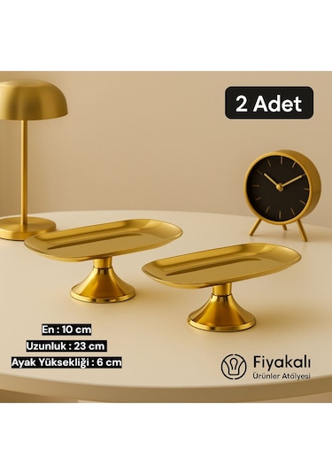 10x23 Cm Ayaklı Kayık Gold Sunumluk,çerezlik,kahvaltı Tabağı,sunum Tabağı,kozmetik,takı Tabağı Gold