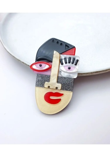 Yasya Broş İğnesi 100852186 Gri