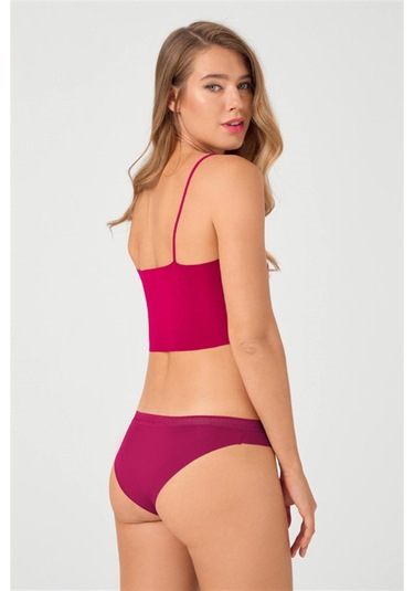 File Lastikli Lazer Kesim Bikini Külot 3'lü Paket Çok Renkli 2