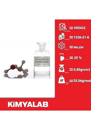 Amonyak - Amonyum Hidroksit %25 - Ammonium Hydroxide 500 ML