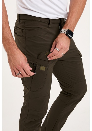 Camp Scoutland Camp527 Outdoor Tactical Su İticili Likralı Yazlık Erkek Taktik Pantolon Haki