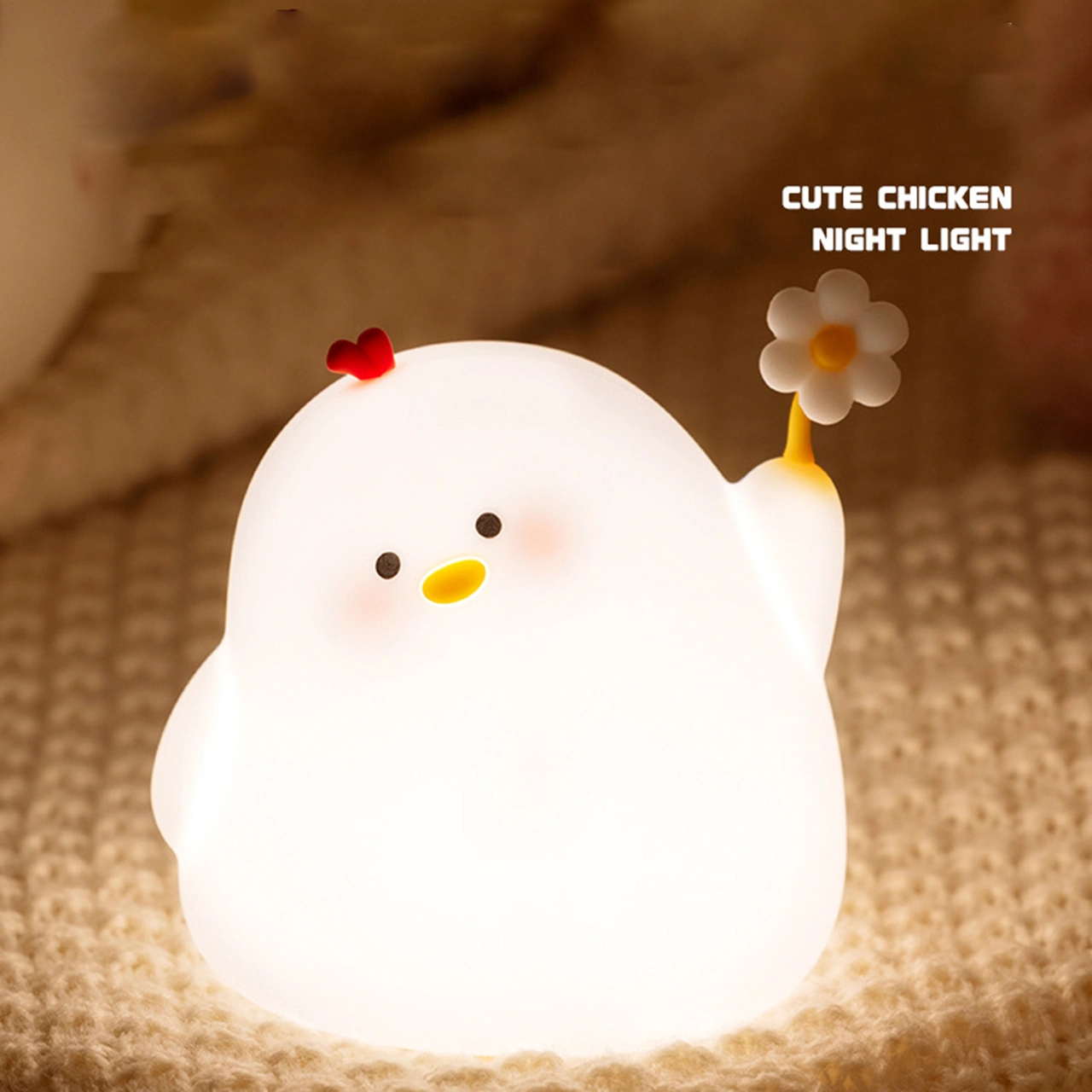 Folinda Yumuşak Işık Bebek Besleme Göz Korumalı Şarj Edilebilir Gece Lambası - Bir Dokunuşta Açılır, 3 Seviye Işık, Gecikmeli Kapatma, 1200mah Pil Beyaz