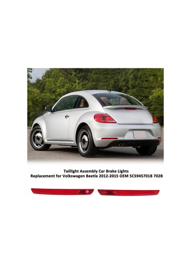 Xindoker Volkswagen Beetle 2012-2015 Sol Arka Tampon Lambası 5c5945701b, 702b - Abs Malzeme, Kırmızı Renk, Ampul Yok - Gz.mh004vl Yerine Geçici Stop Lambası Seti