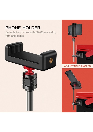 Yuntech01 Manganezyum Alyüminyum Olta Kutusu Işık Ve Telefon Canlı Yayın Stendi - 170g Hafif Tasarım